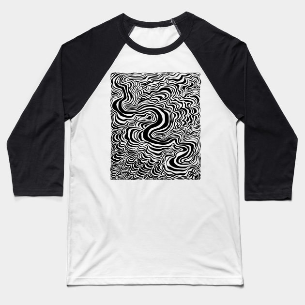 Surreal flowing lines Baseball T-Shirt by albertocubatas